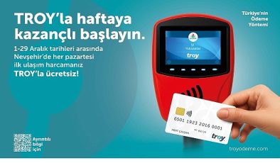 TROY Logolu Temassız Kartlarla Yapılan İlk Ulaşım Ödemesi Ücretsiz